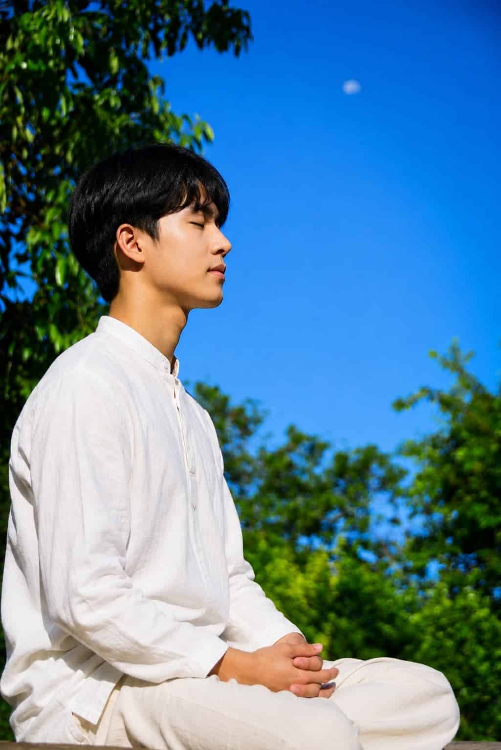 Meditation in Korean nature Meditating outdoors in South Korea
